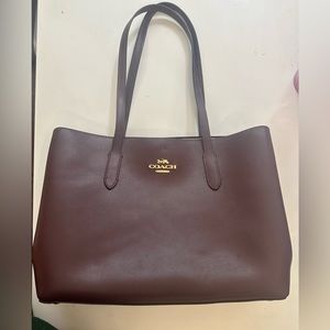 Plum color coach bag 3 compartments fits laptop